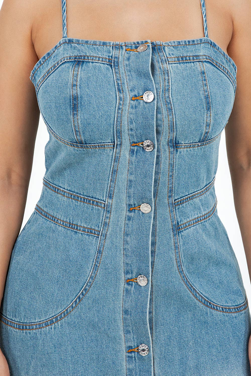WOMEN FASHION DENIM LONG MAXI DRESS