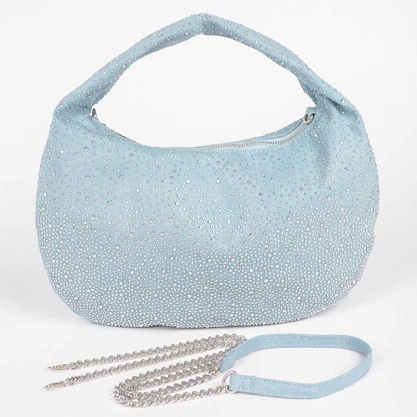 Denim Rhinestone Handbag