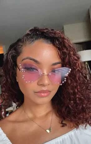 Butterfly Shaped Rhinestone Sunglasses