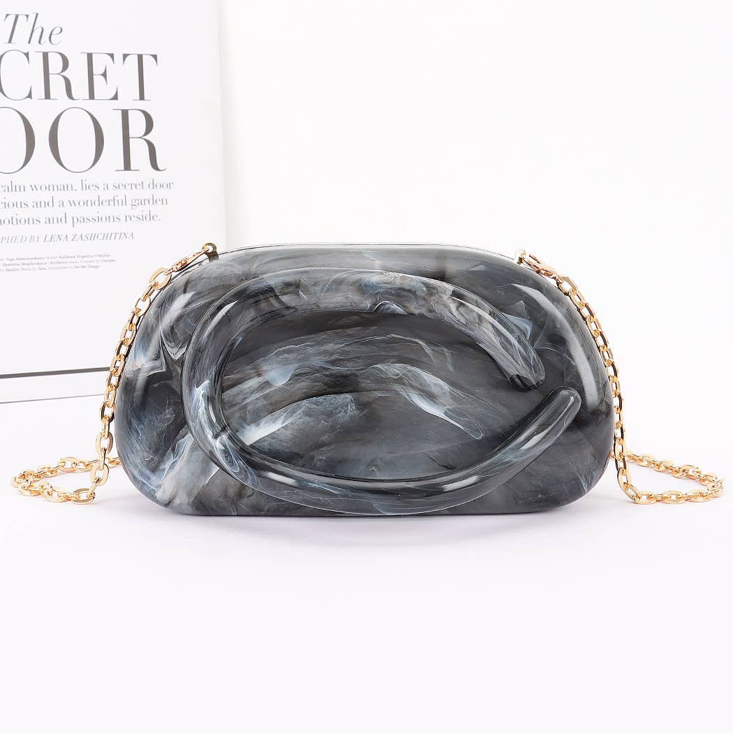 Acrylic Marble Handle Clutch