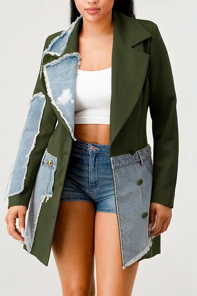 Denim Mix Casual Jacket