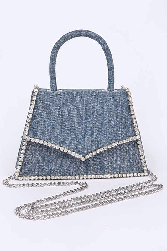 Rhinestone Denim Handbag