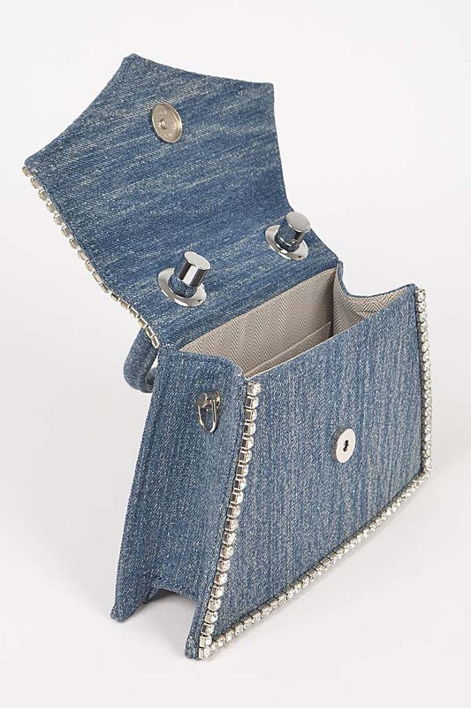 Rhinestone Denim Handbag