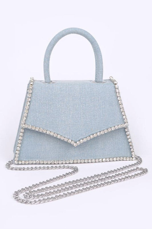 Rhinestone Denim Handbag