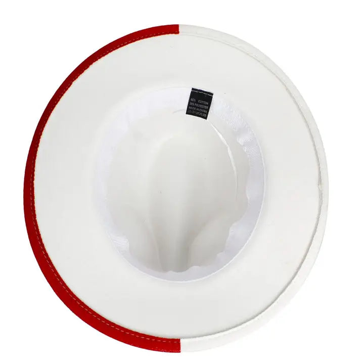 Fedora Red White Pearl Hat