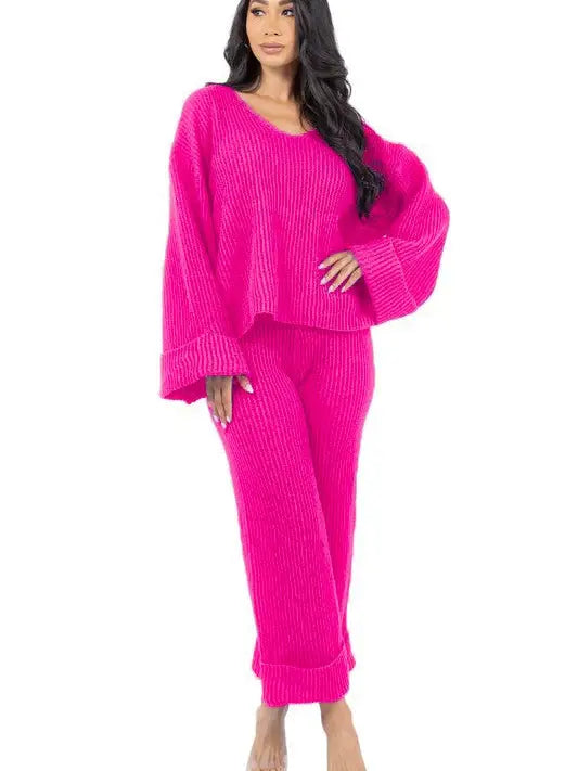 Fashion Two Piece Sweater Set