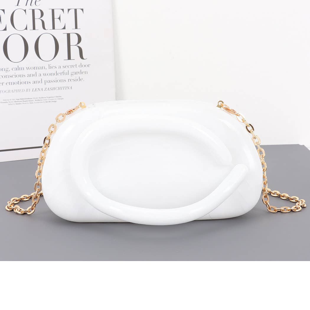 Acrylic Marble Handle Clutch