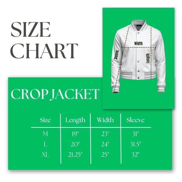 Aka Greek Apparel Cropped Satin Varsity Jacket