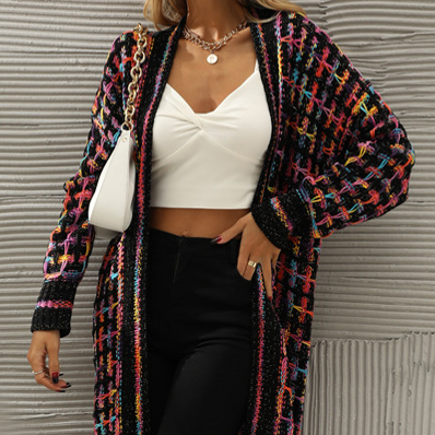 Knitted Fringed Long Cardigan Duster