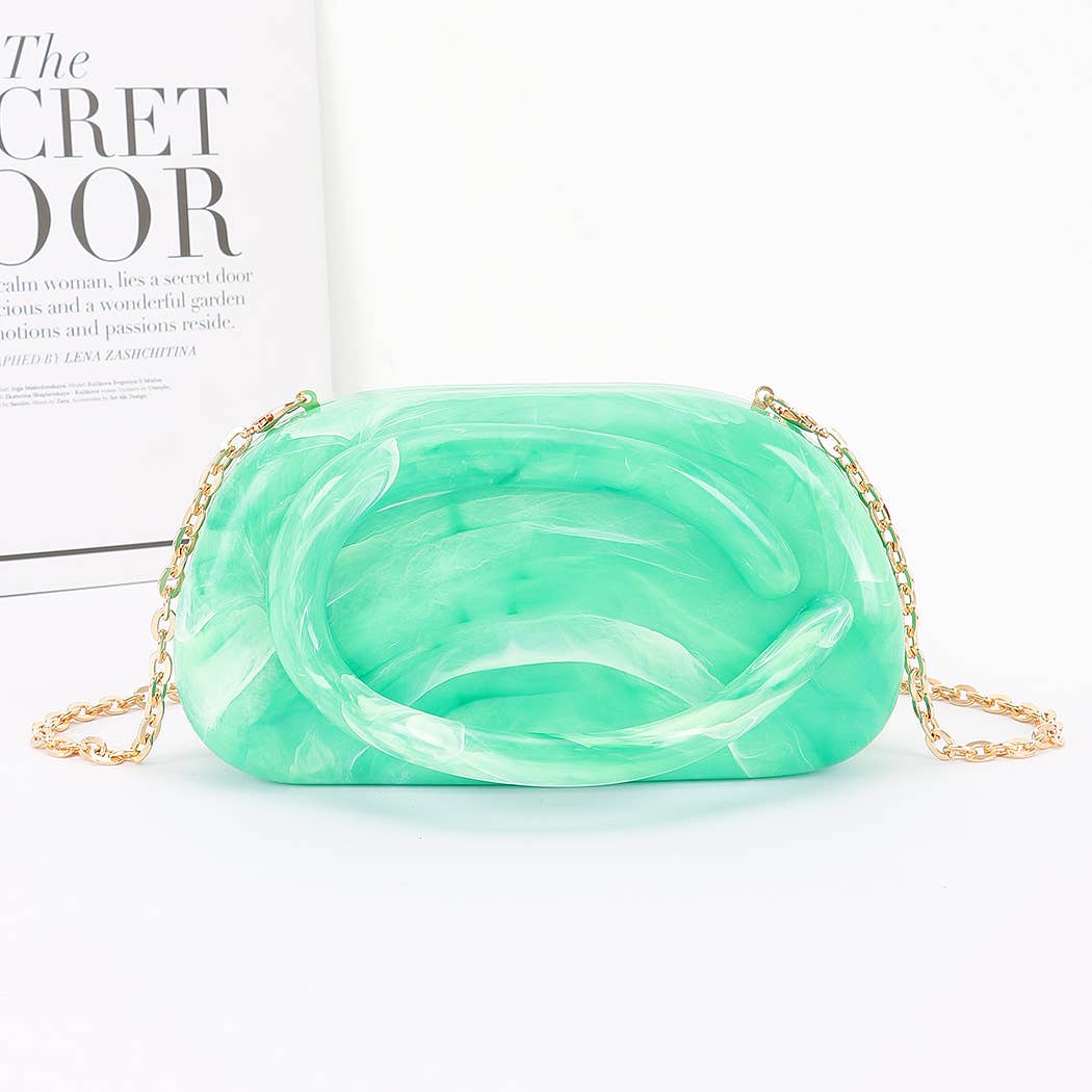 Acrylic Marble Handle Clutch