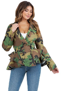 Camo Flaire Double Breasted Jacket