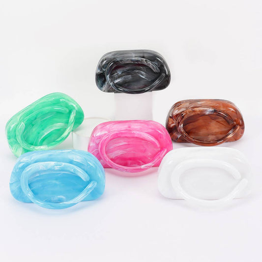 Acrylic Marble Handle Clutch