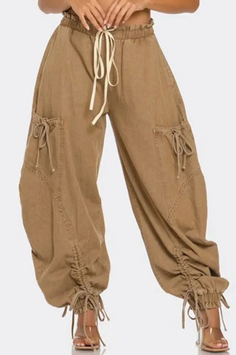 Radiant Girl Wide Leg Draw String Jeans