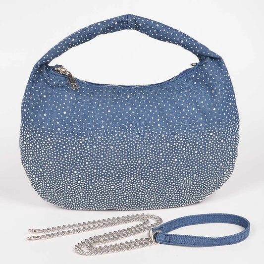 Denim Rhinestone Handbag