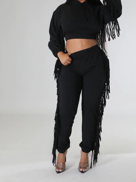 Navel Hooded Sweatshirt Two-piece Set