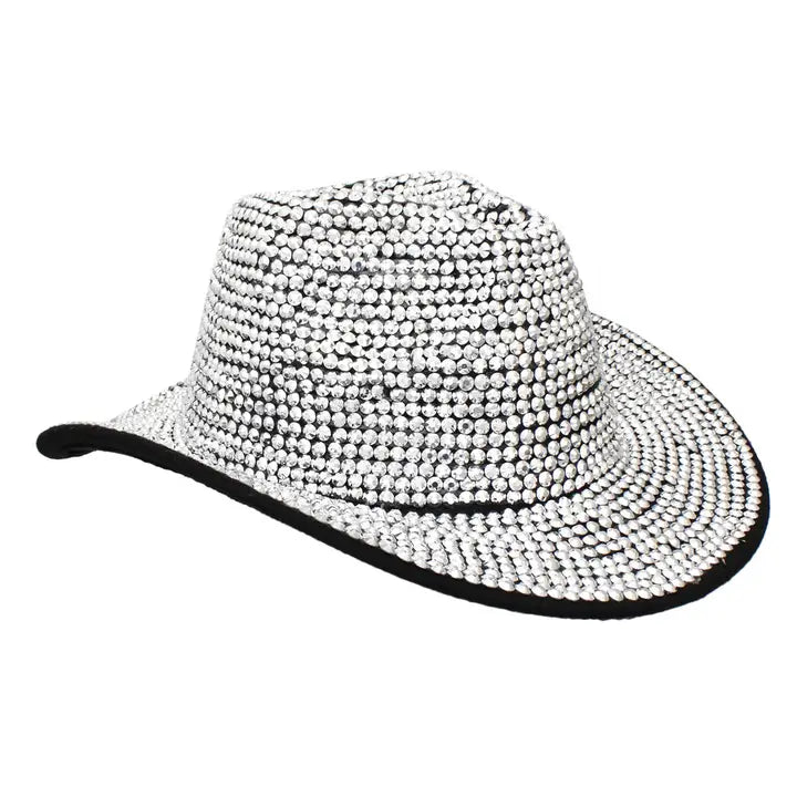 Fedora Black with Silver Rhinestone Hat