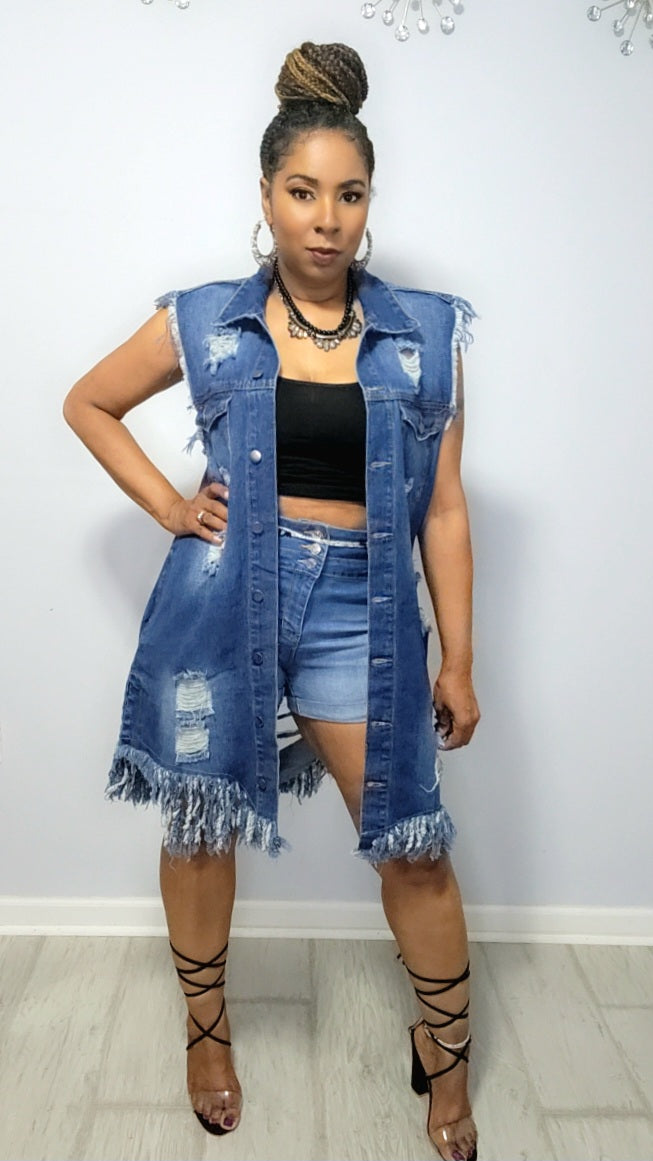 Dana Distressed Denim Jacket