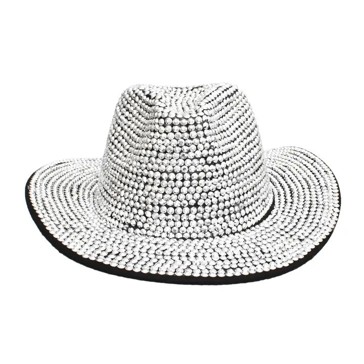 Fedora Black with Silver Rhinestone Hat