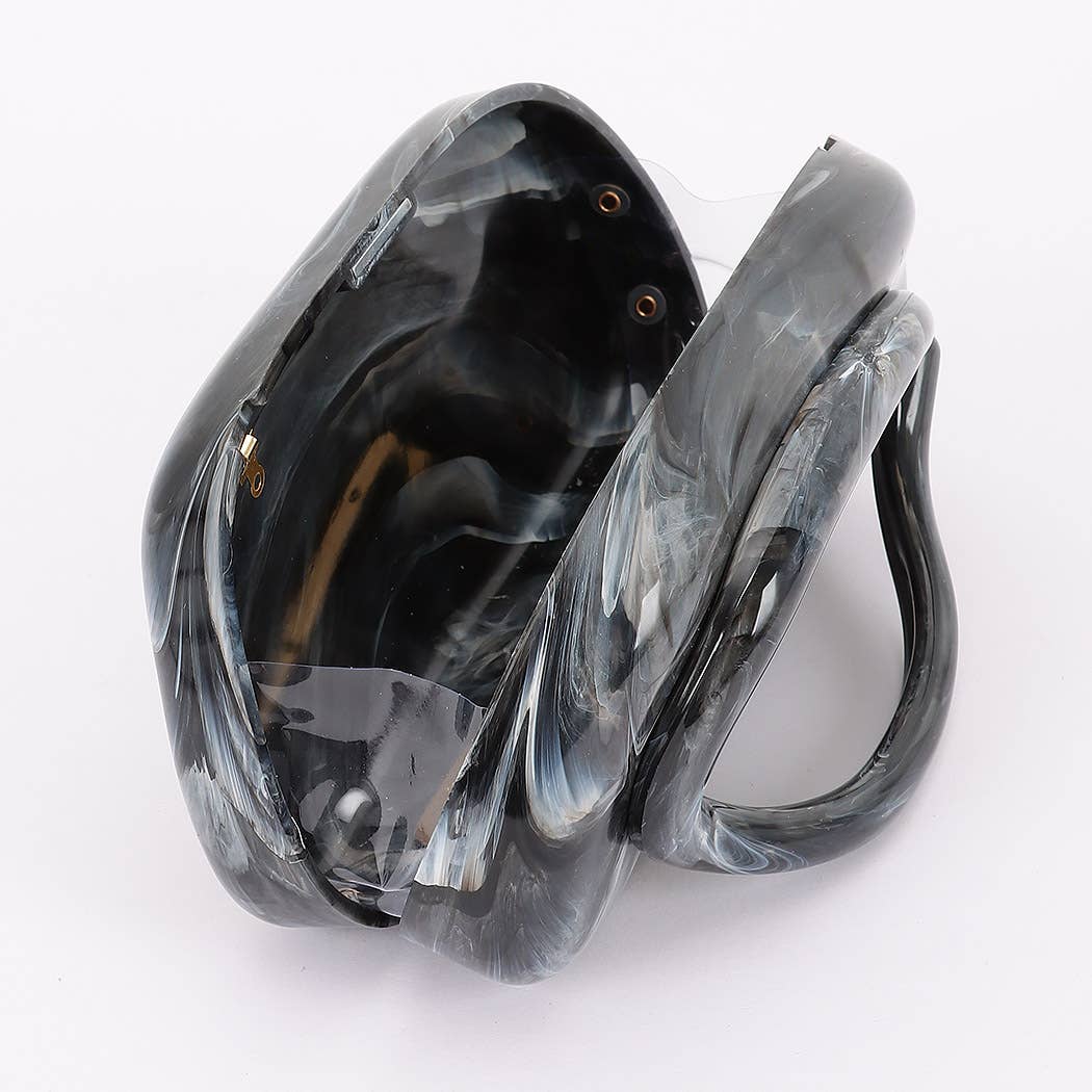 Acrylic Marble Handle Clutch