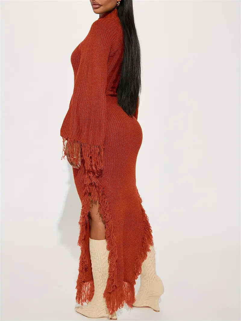 Fringe Sweater Dress