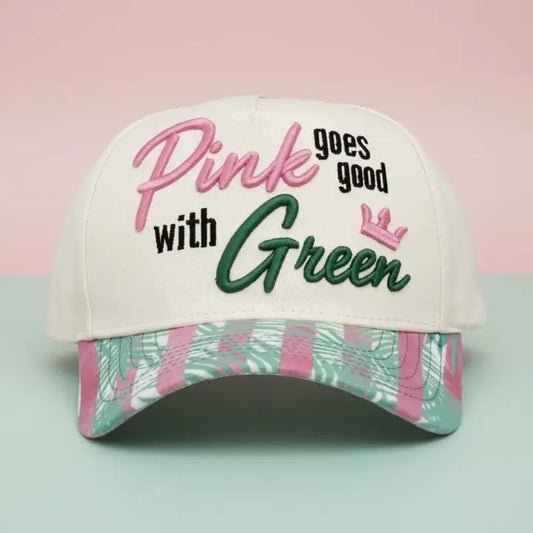 Pink and Green Hat