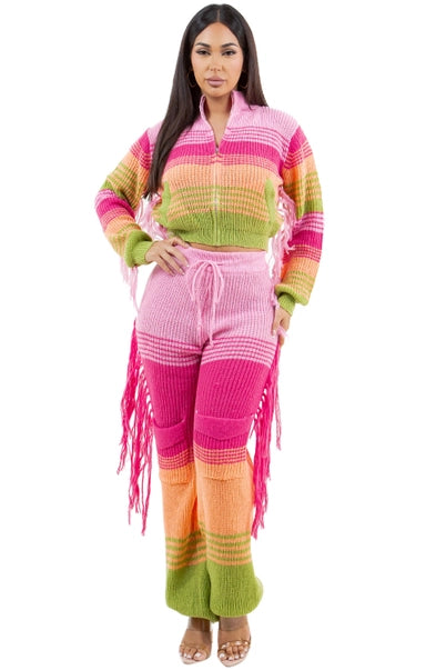 Fashion 2PC Sweater Pants Set