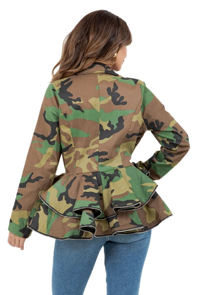 Camo Flaire Double Breasted Jacket