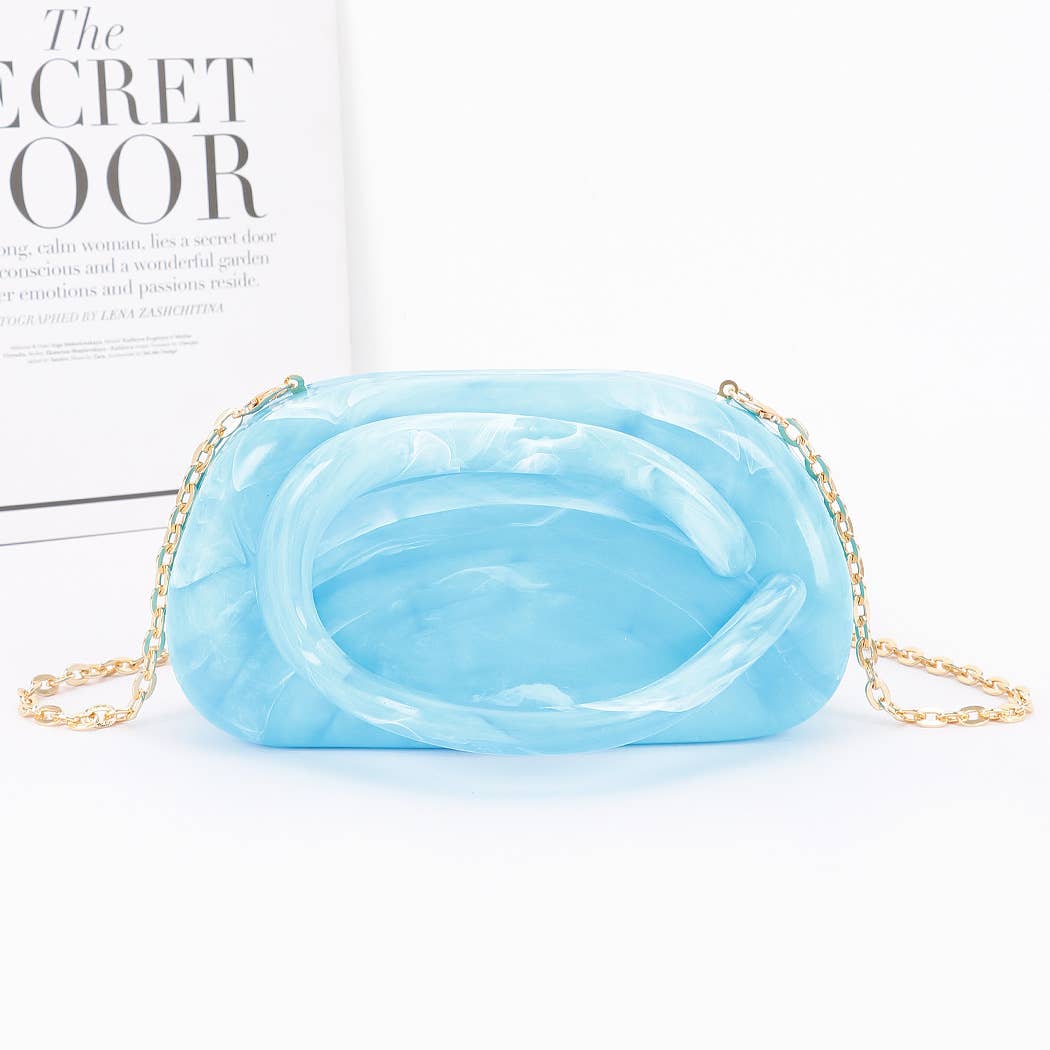 Acrylic Marble Handle Clutch