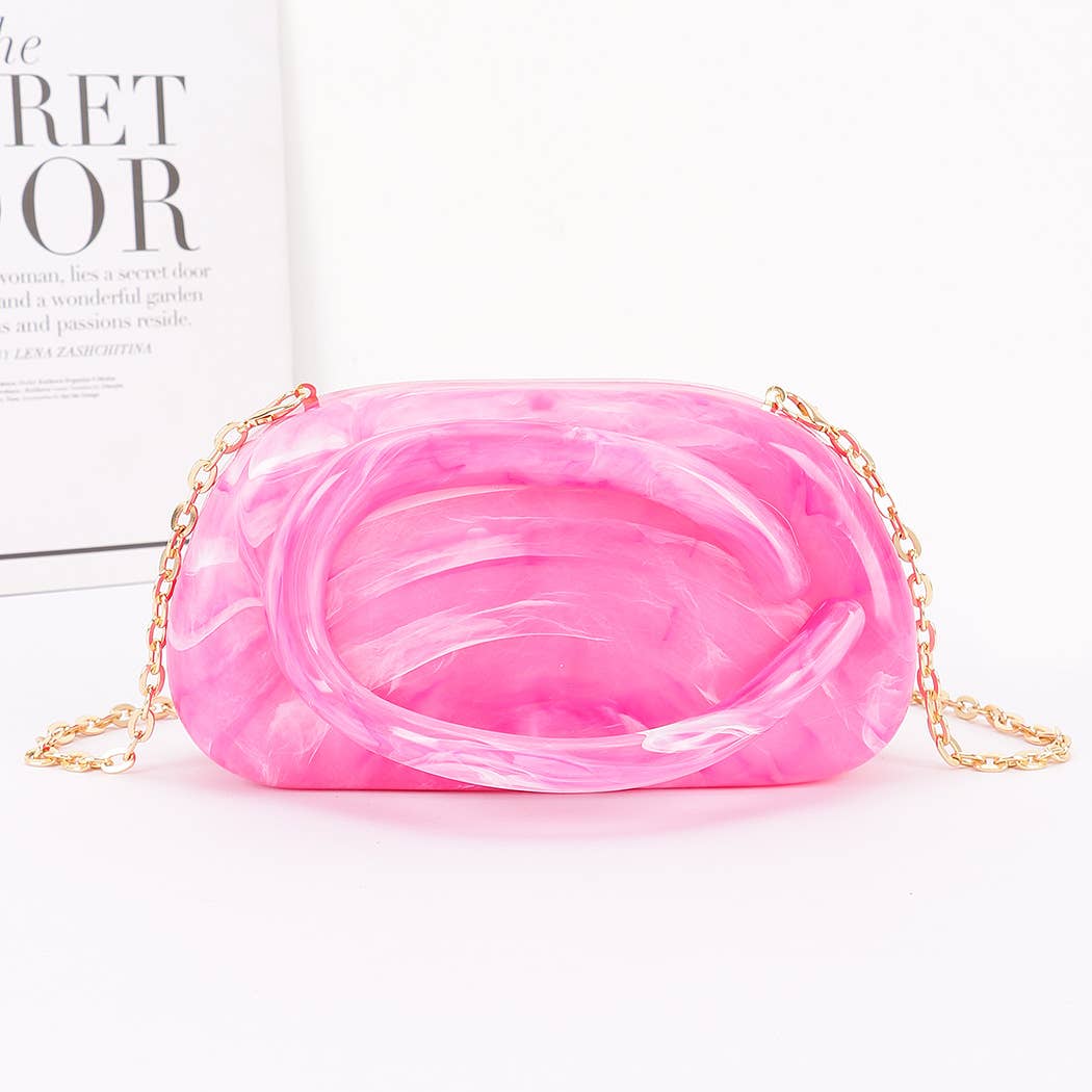 Acrylic Marble Handle Clutch