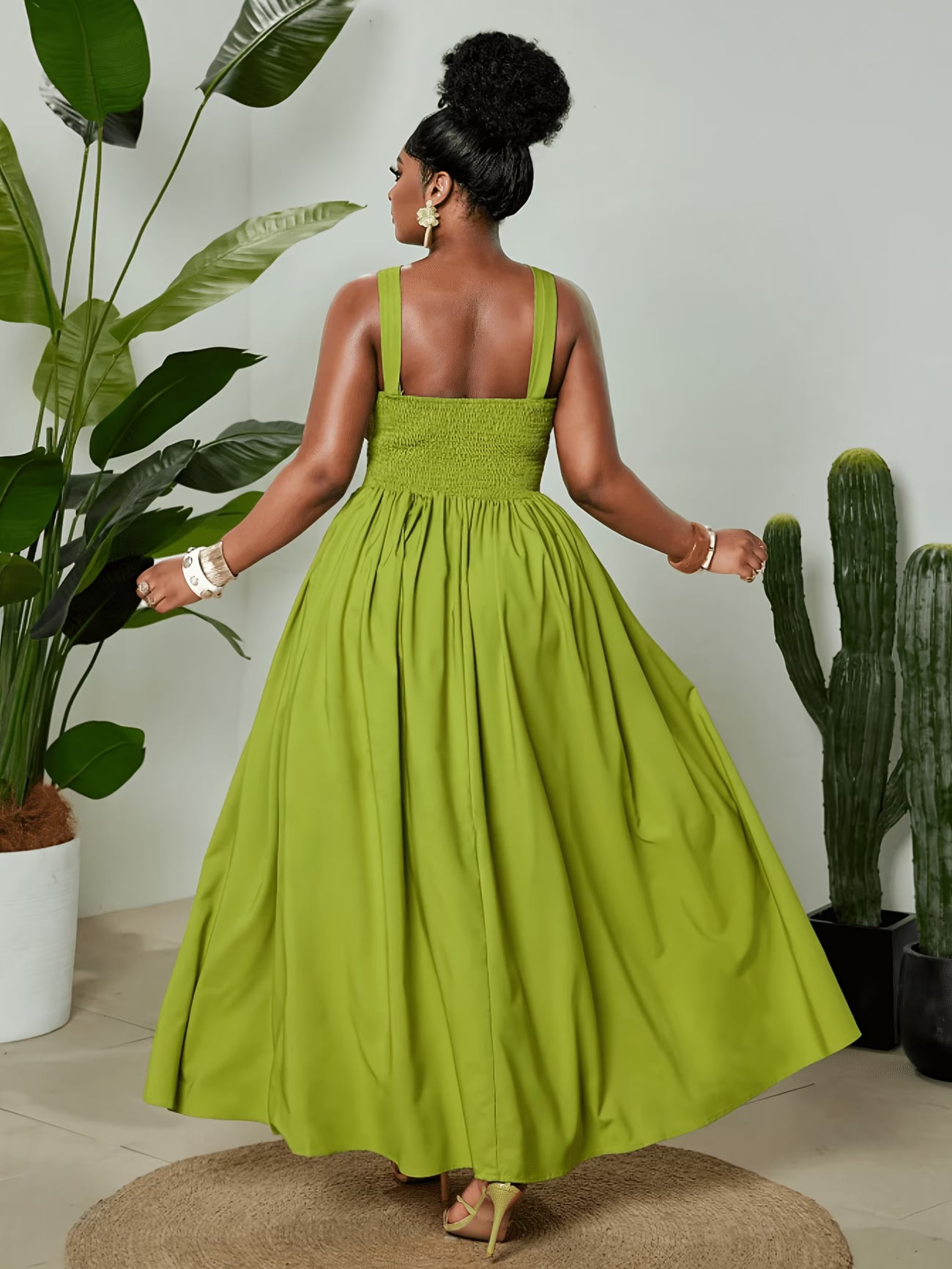 Olive Green Halter Maxi Dress