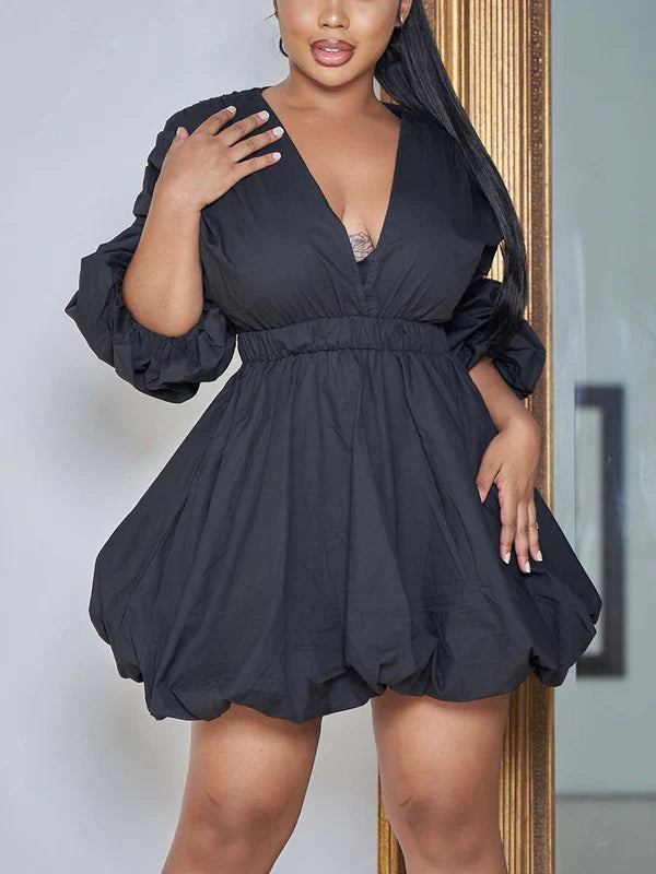 Puff Sleeve Mini Dress