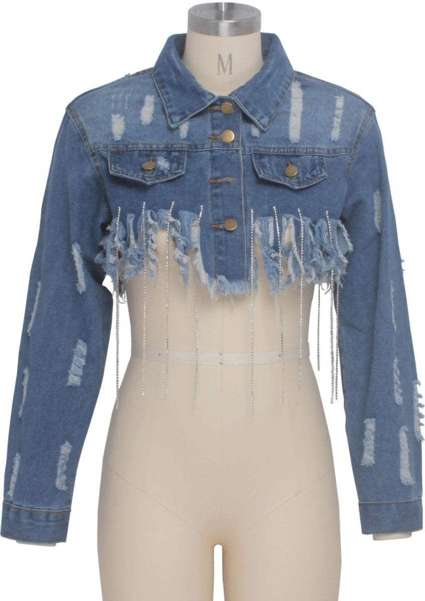 Rhinestone Denim Jacket