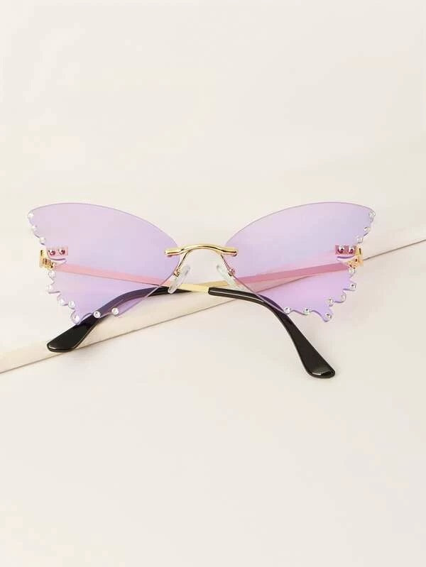 Butterfly Shaped Rhinestone Sunglasses