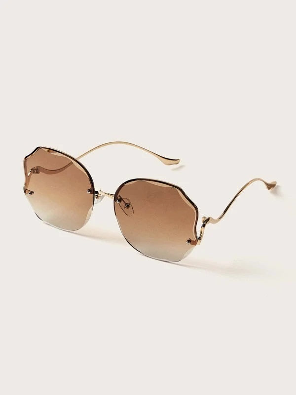 Brown Beauty Rimless Sunglasses