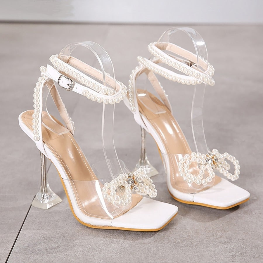 Bow Tie Rhinestone Heels