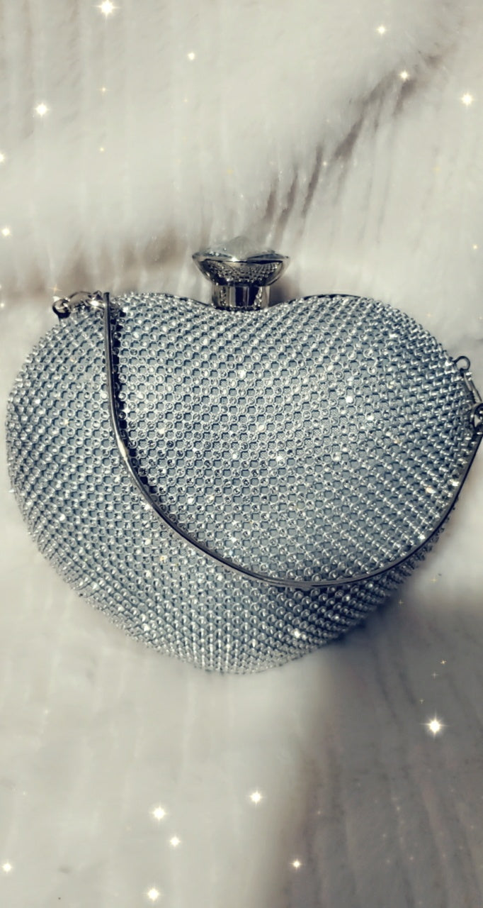 Heart Rhinestone Handbag